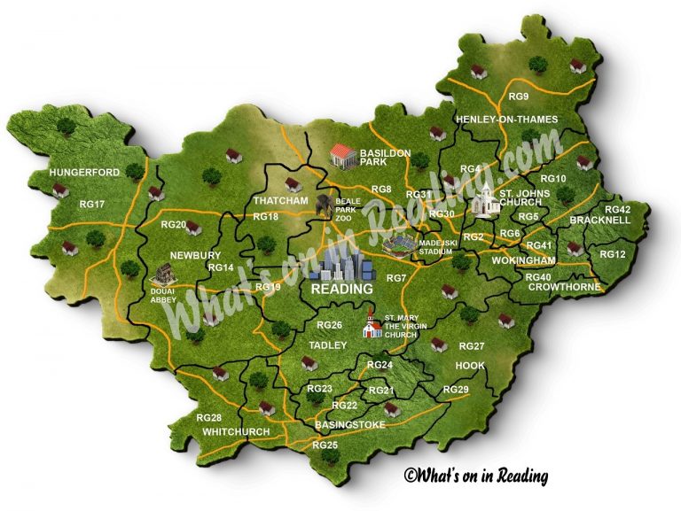 Rg Postcodee Map Map of Reading and RG postcode